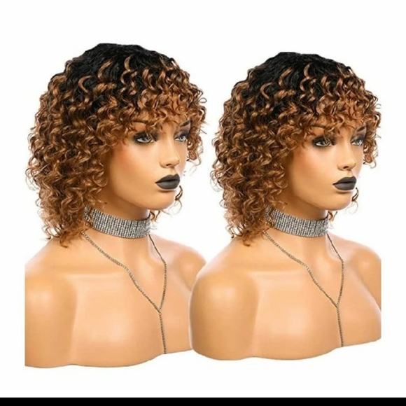 Short Curly Bob Human hair Wigs - Picture 5 of 6